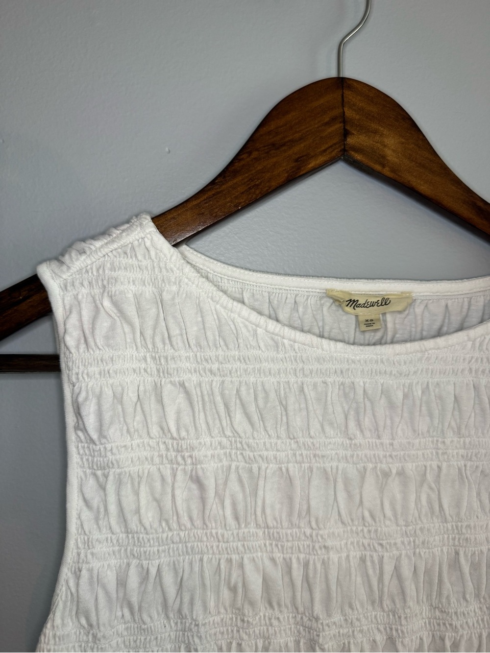 Madewell White Smocked Top - XS - Picture 6 of 8